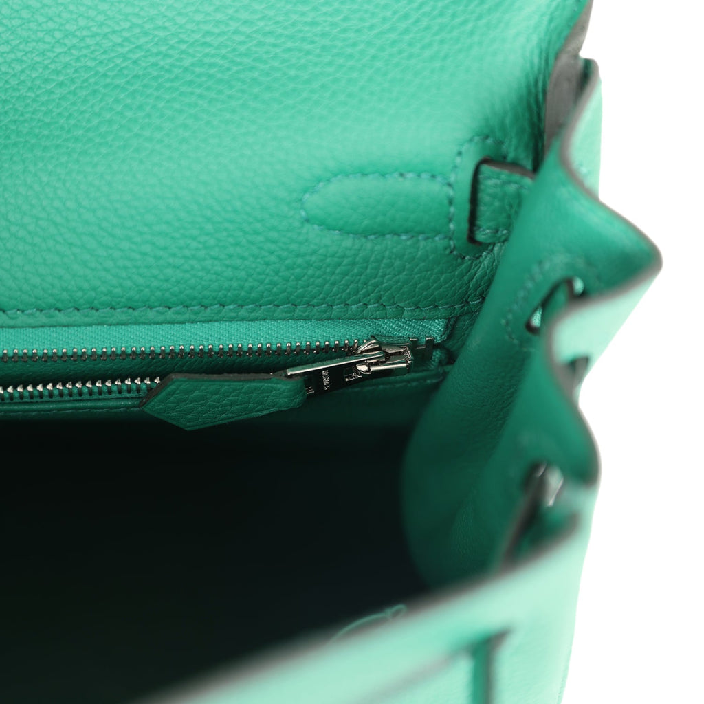 Hermes Kelly Retourne 25 Vert Vertigo Togo Palladium Hardware - Exclusu