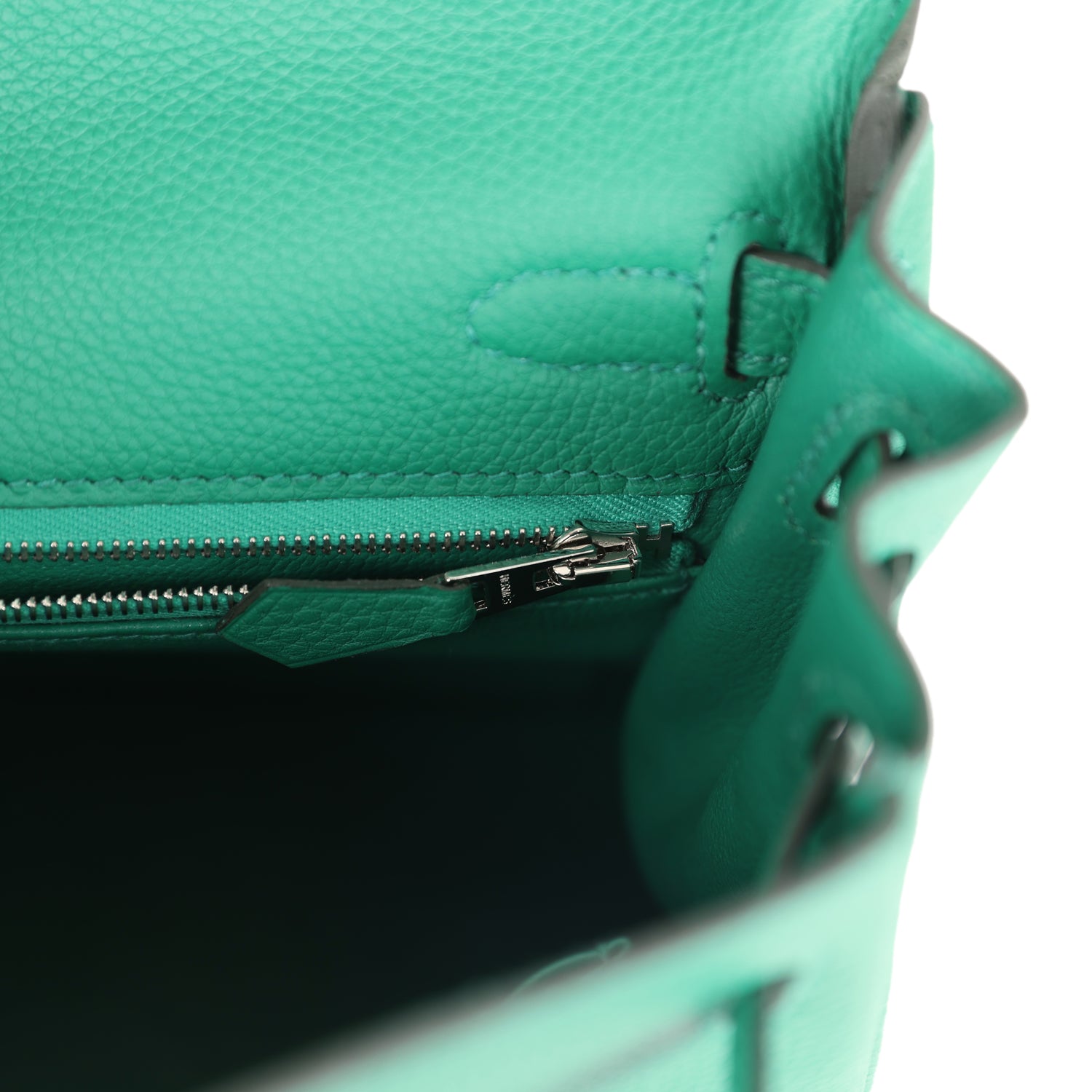Hermes Kelly Retourne 25 Vert Vertigo Togo Palladium Hardware - Exclusu