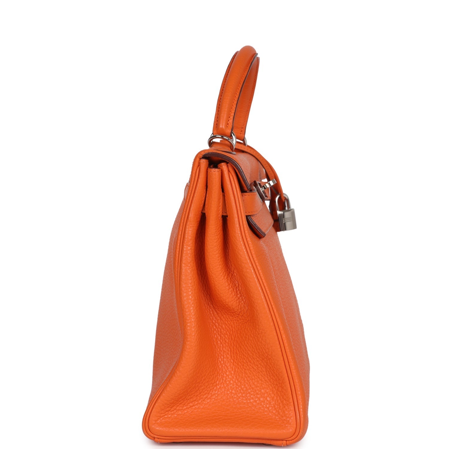 Hermes Kelly Retourne 32 Orange Togo Palladium Hardware - Exclusu