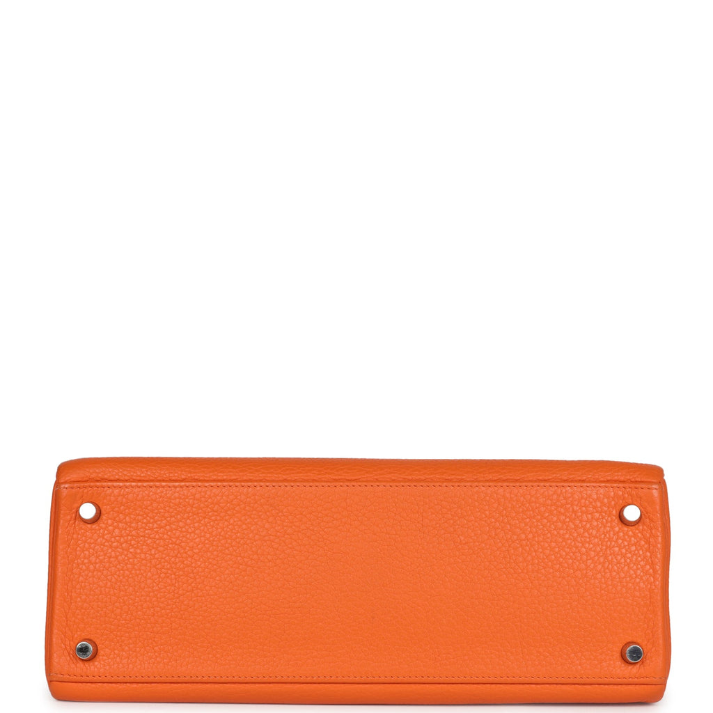 Hermes Kelly Retourne 32 Orange Togo Palladium Hardware - Exclusu
