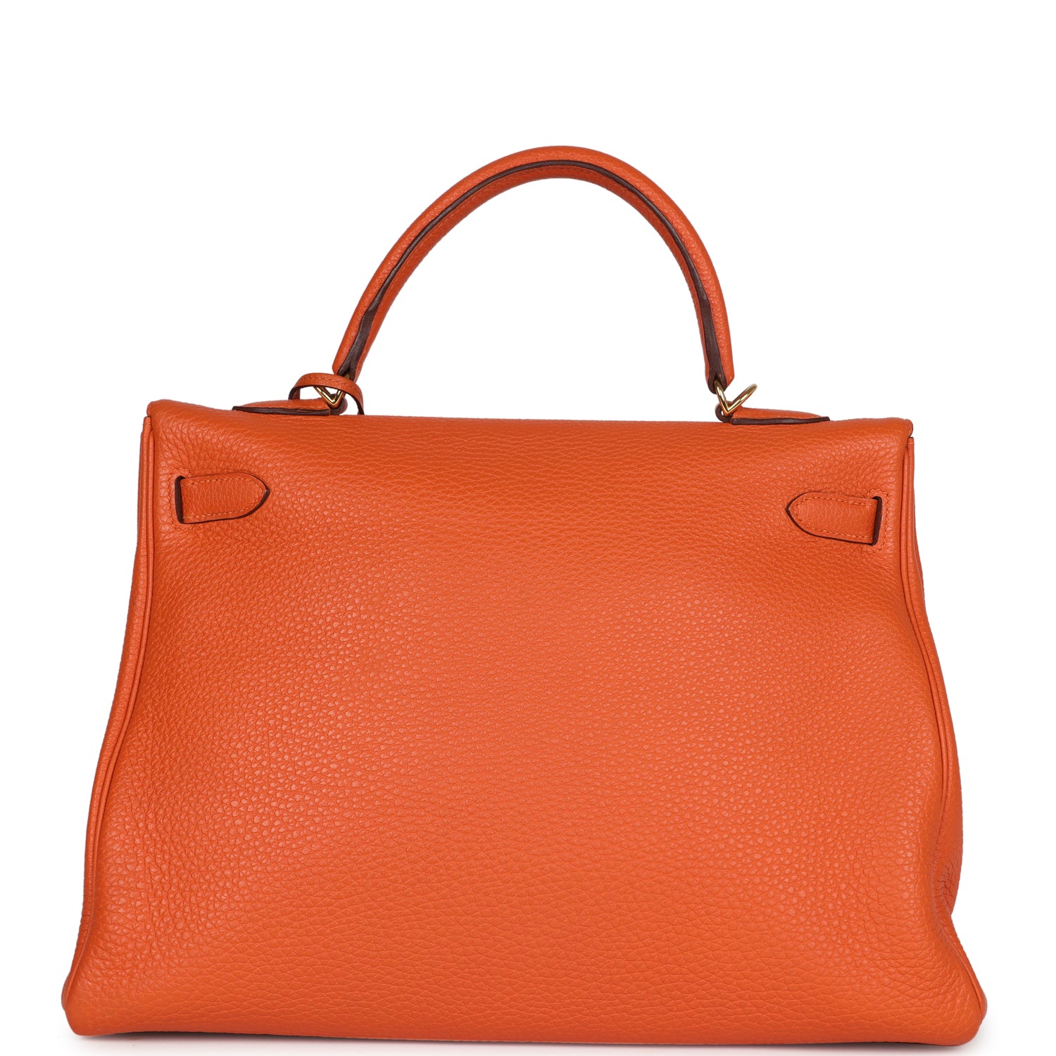 Hermes Kelly Retourne 35 Orange Togo Gold Hardware - Exclusu