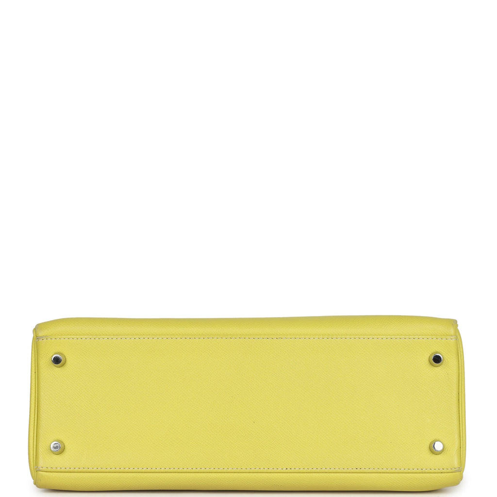 Hermes Kelly Retourne 32 Lime Candy Epsom Palladium Hardware - Exclusu