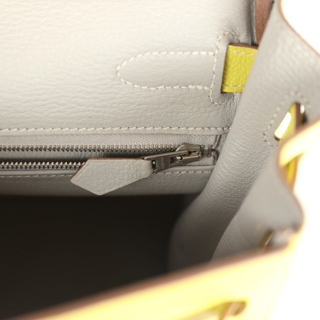 Hermes Kelly Retourne 32 Lime Candy Epsom Palladium Hardware - Exclusu