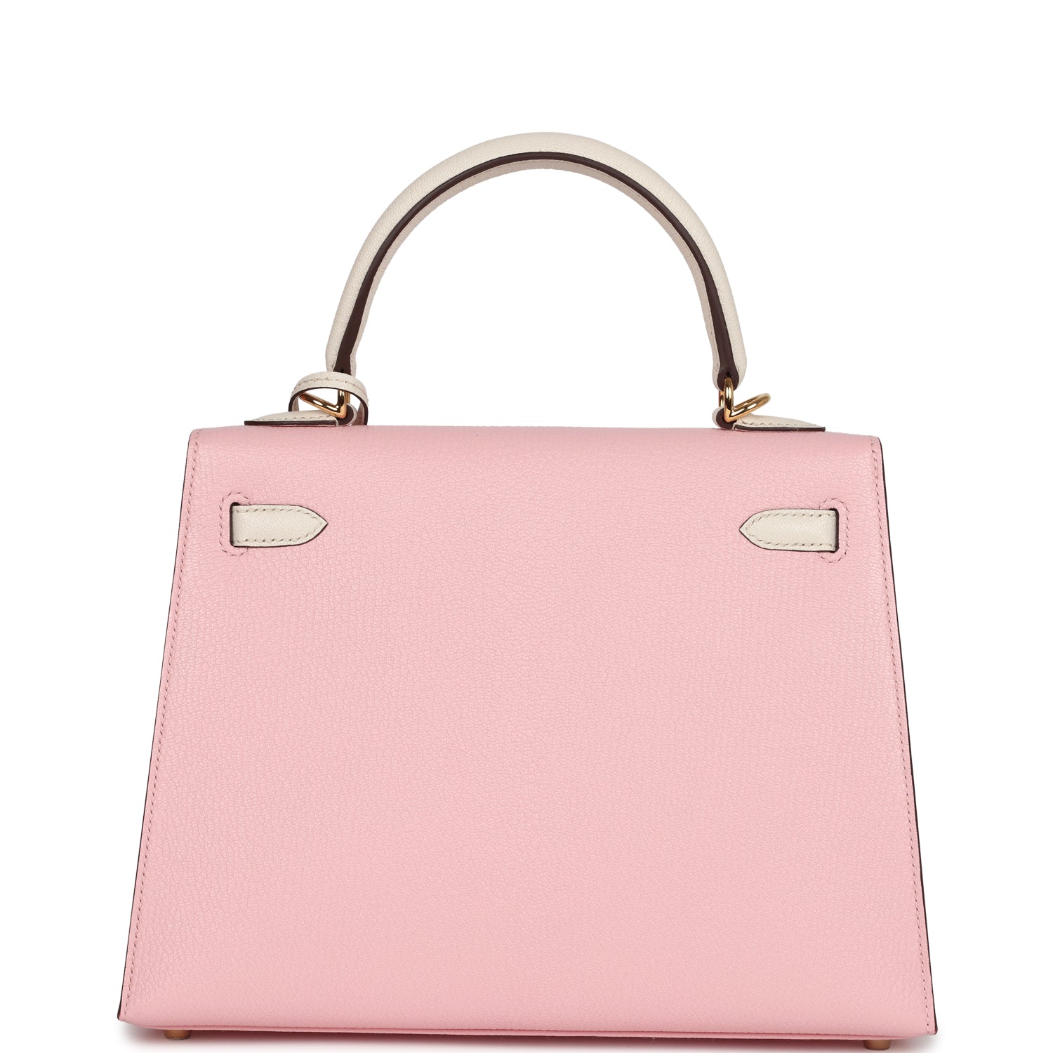 Hermes Kelly Sellier 25 Rose Sakura and Nata Chevre Gold Hardware - Exclusu