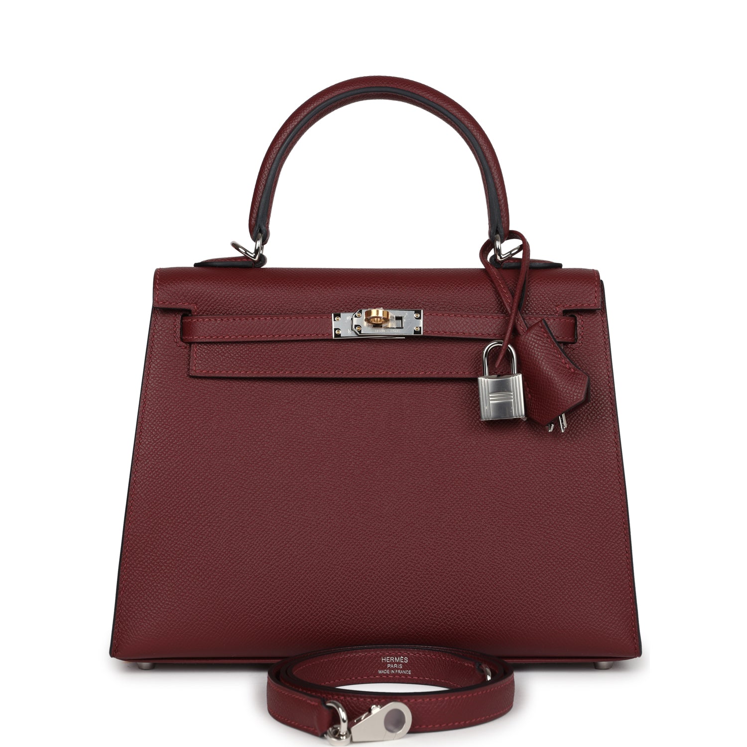 Hermes Kelly Sellier 25 Rouge H Epsom Electrum Hardware - Exclusu