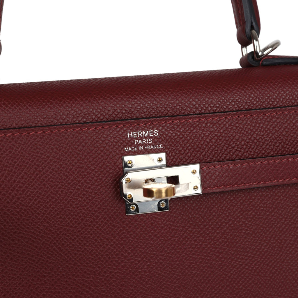 Hermes Kelly Sellier 25 Rouge H Epsom Electrum Hardware - Exclusu