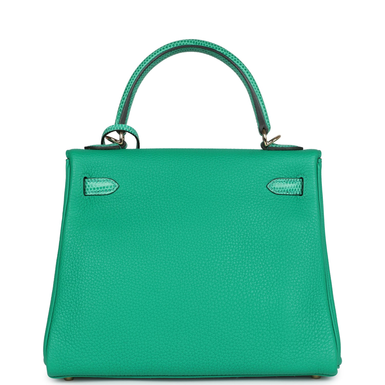 Hermes Kelly Retourne 25 Menthe Togo and Varanus Niloticus Lizard Touch Permabrass Hardware - Exclusu