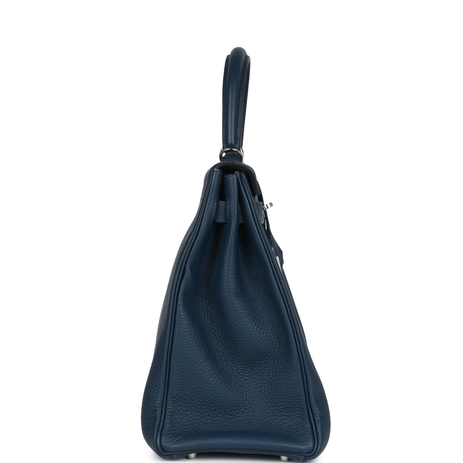 Hermes Kelly Retourne 35 Bleu De Prusse Togo Palladium Hardware - Exclusu