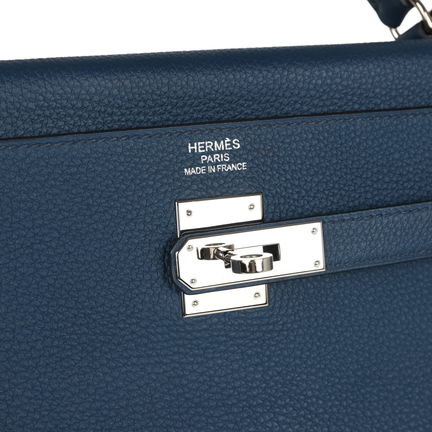 Hermes Kelly Retourne 35 Bleu De Prusse Togo Palladium Hardware - Exclusu