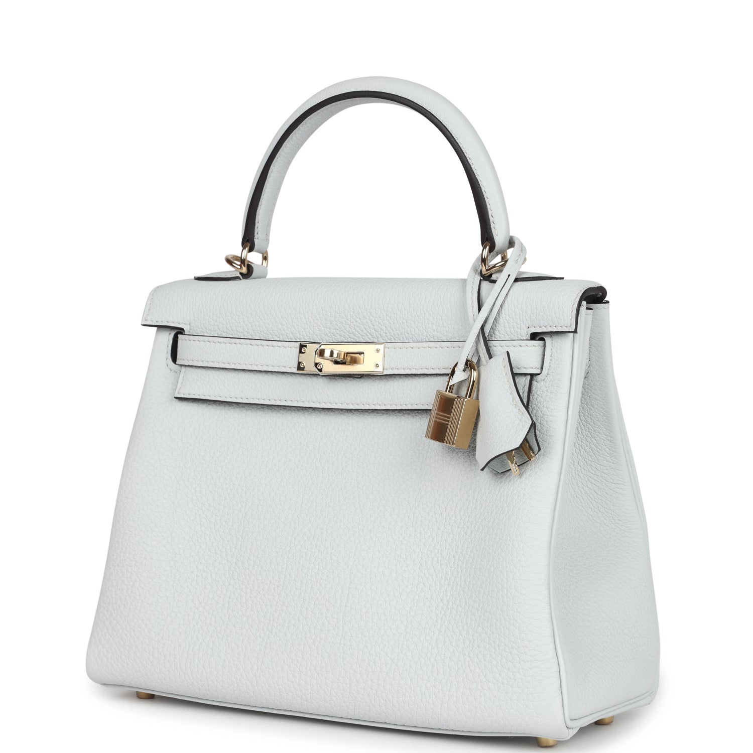 Hermes Kelly Retourne 25 Gris Platine Togo Permabrass Hardware - Exclusu