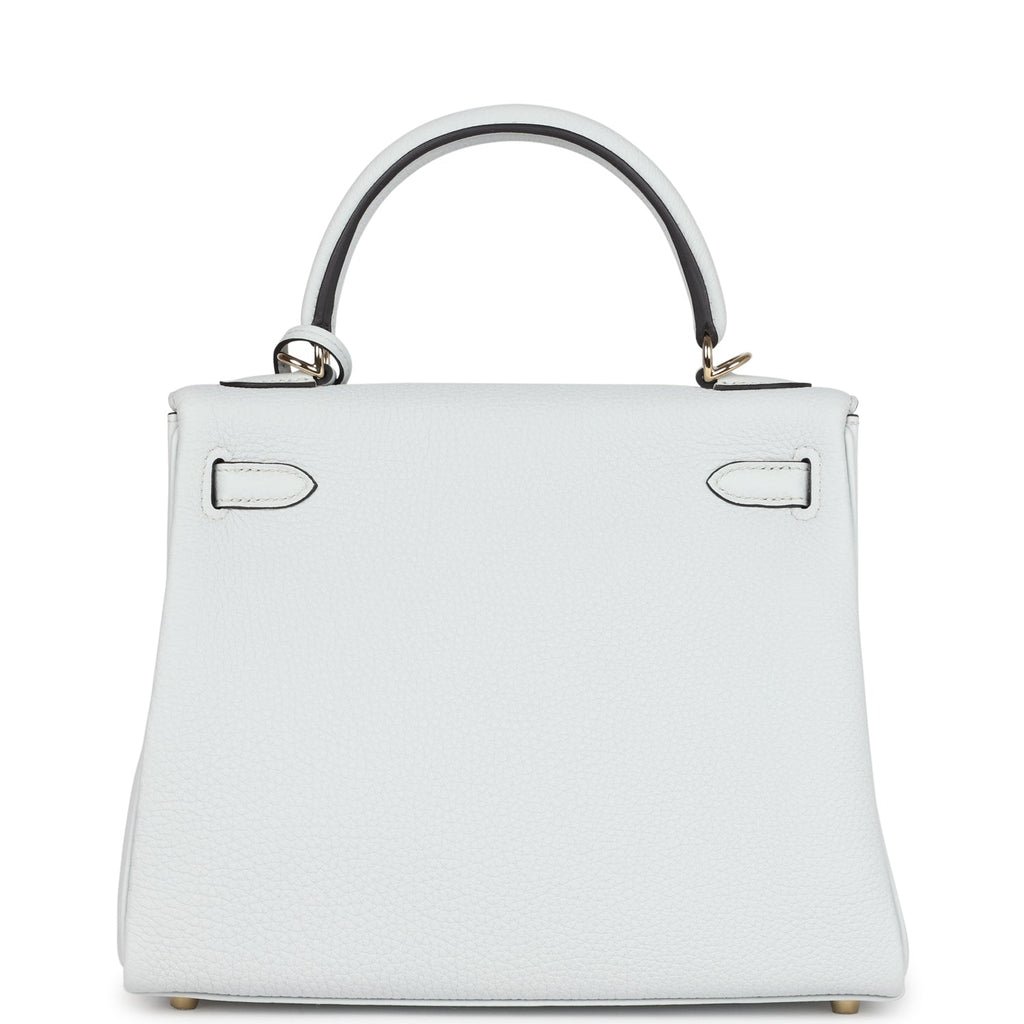 Hermes Kelly Retourne 25 Gris Platine Togo Permabrass Hardware - Exclusu