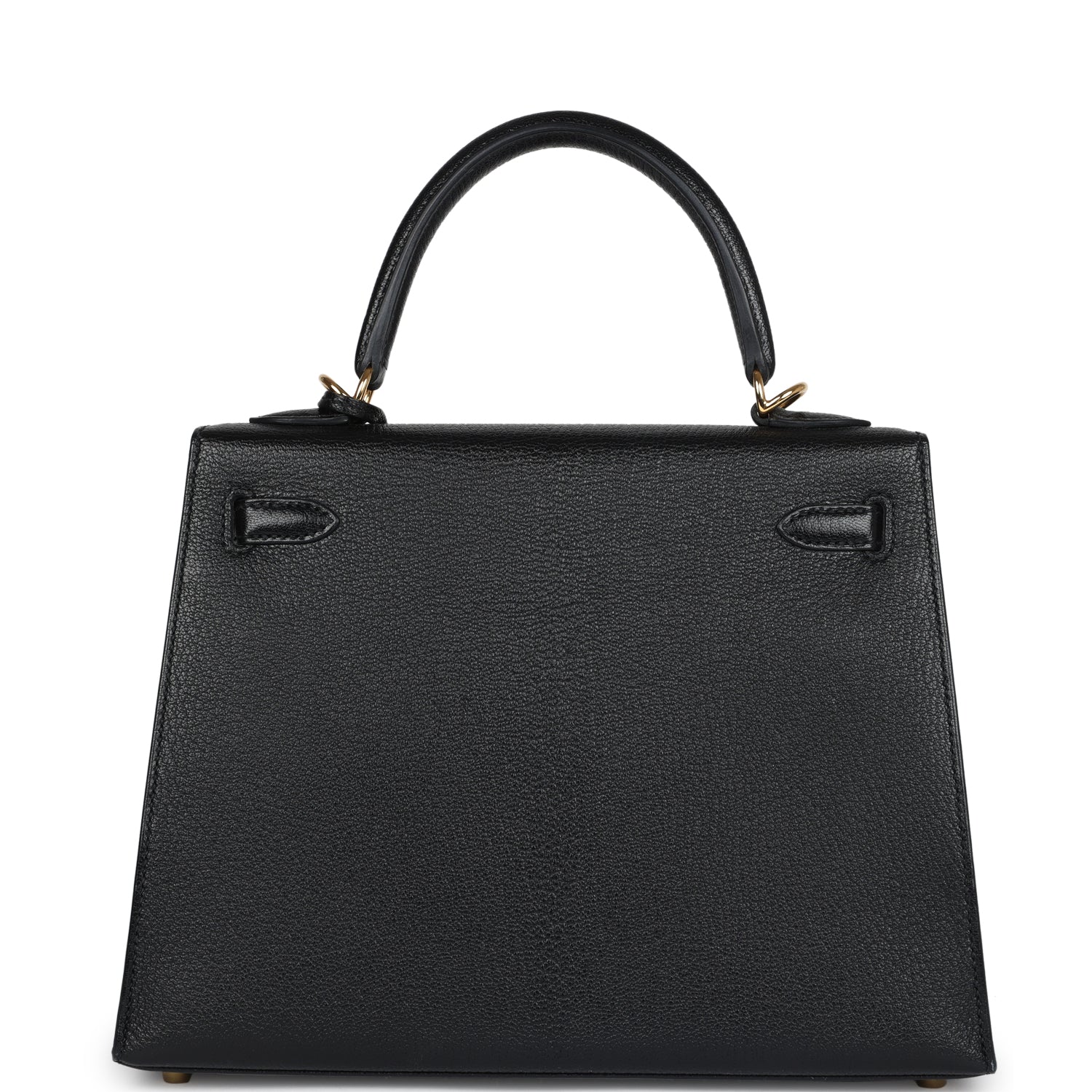 Hermes Kelly Sellier 25 Black Chevre Mysore Gold Hardware - Exclusu