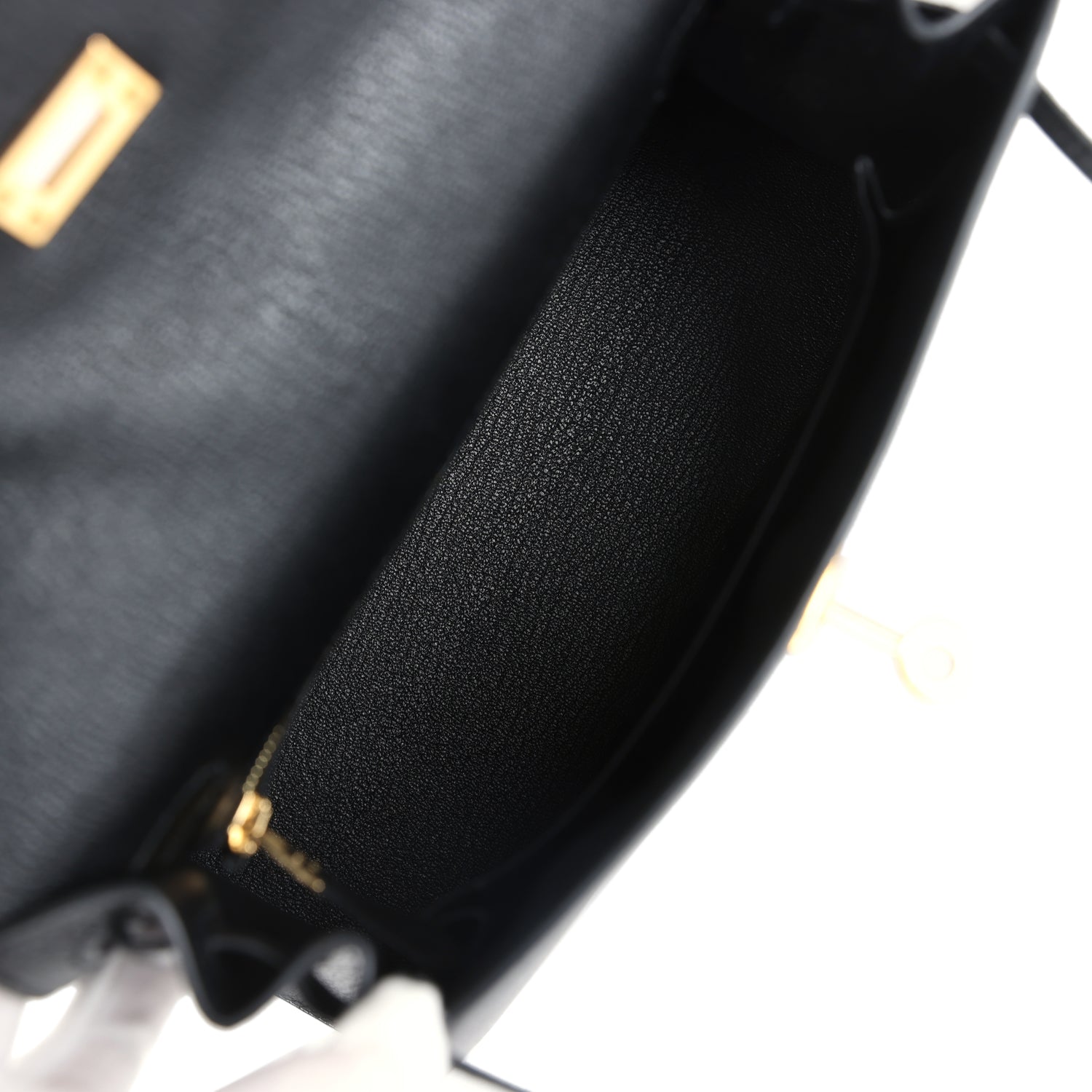 Hermes Kelly Sellier 25 Black Chevre Mysore Gold Hardware - Exclusu
