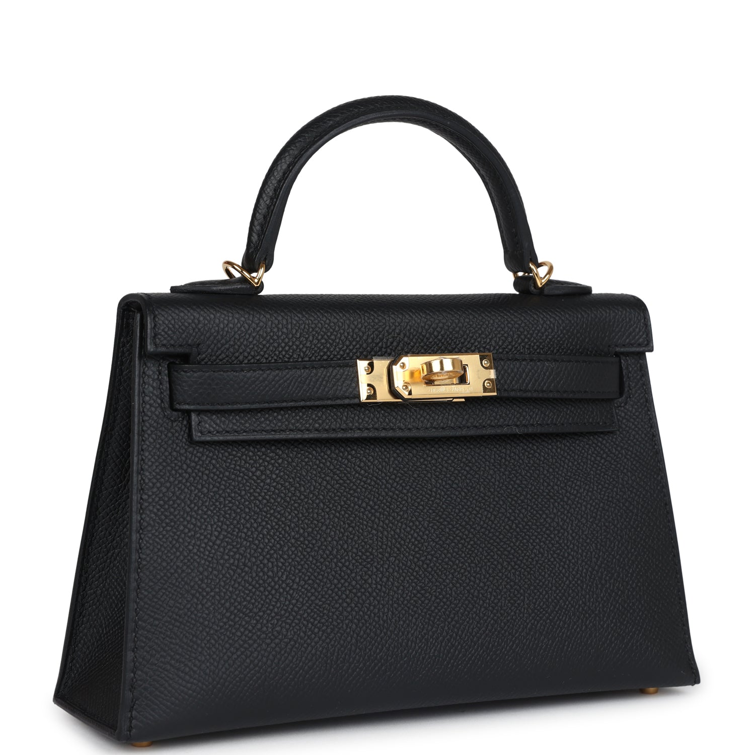 Hermes Kelly Sellier 20 Black Epsom Gold Hardware - Exclusu