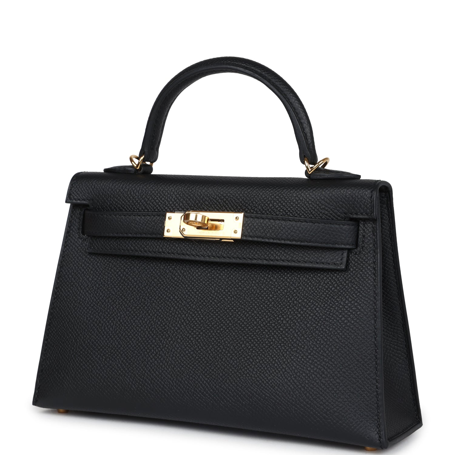 Hermes Kelly Sellier 20 Black Epsom Gold Hardware - Exclusu