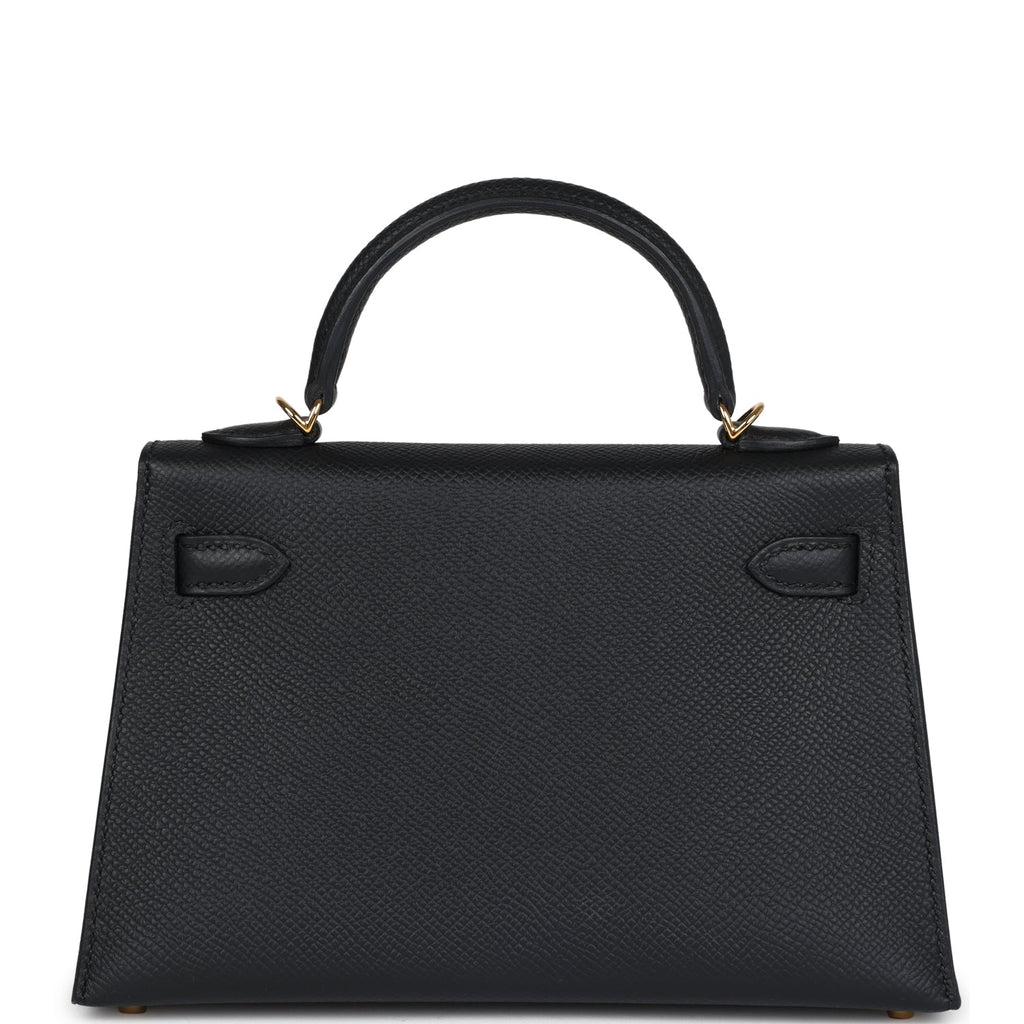 Hermes Kelly Sellier 20 Black Epsom Gold Hardware - Exclusu