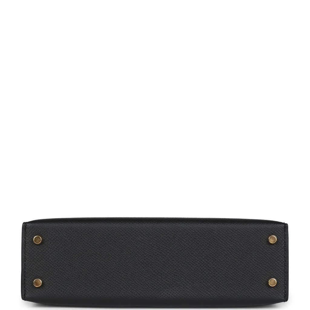 Hermes Kelly Sellier 20 Black Epsom Gold Hardware - Exclusu