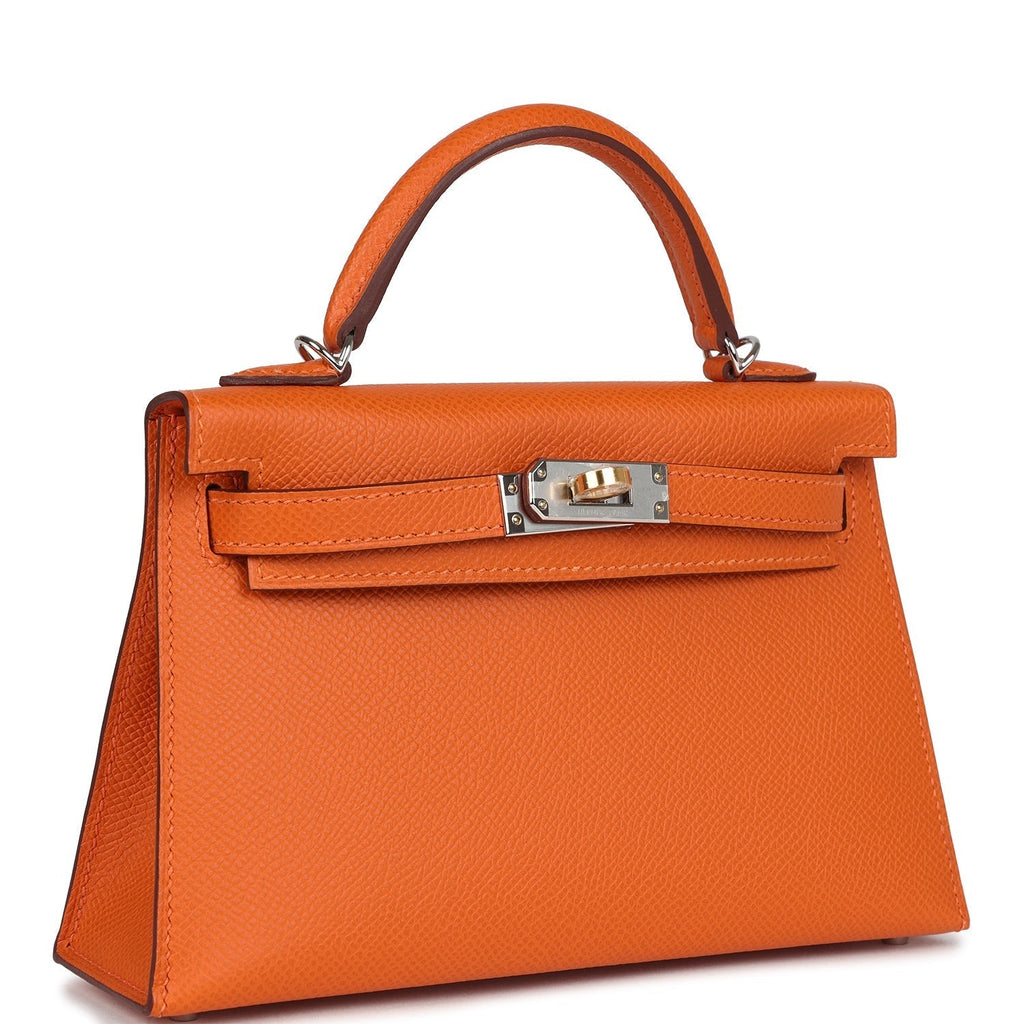 Hermes Kelly Sellier 20 Orange Epsom Electrum Hardware - Exclusu