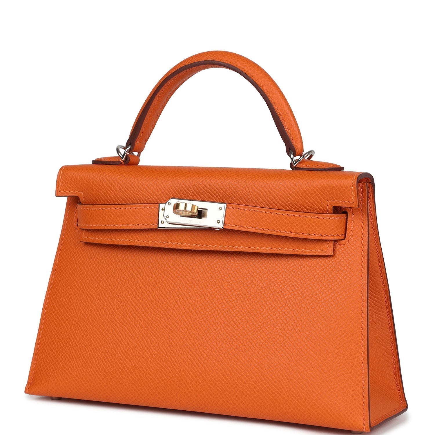 Hermes Kelly Sellier 20 Orange Epsom Electrum Hardware - Exclusu
