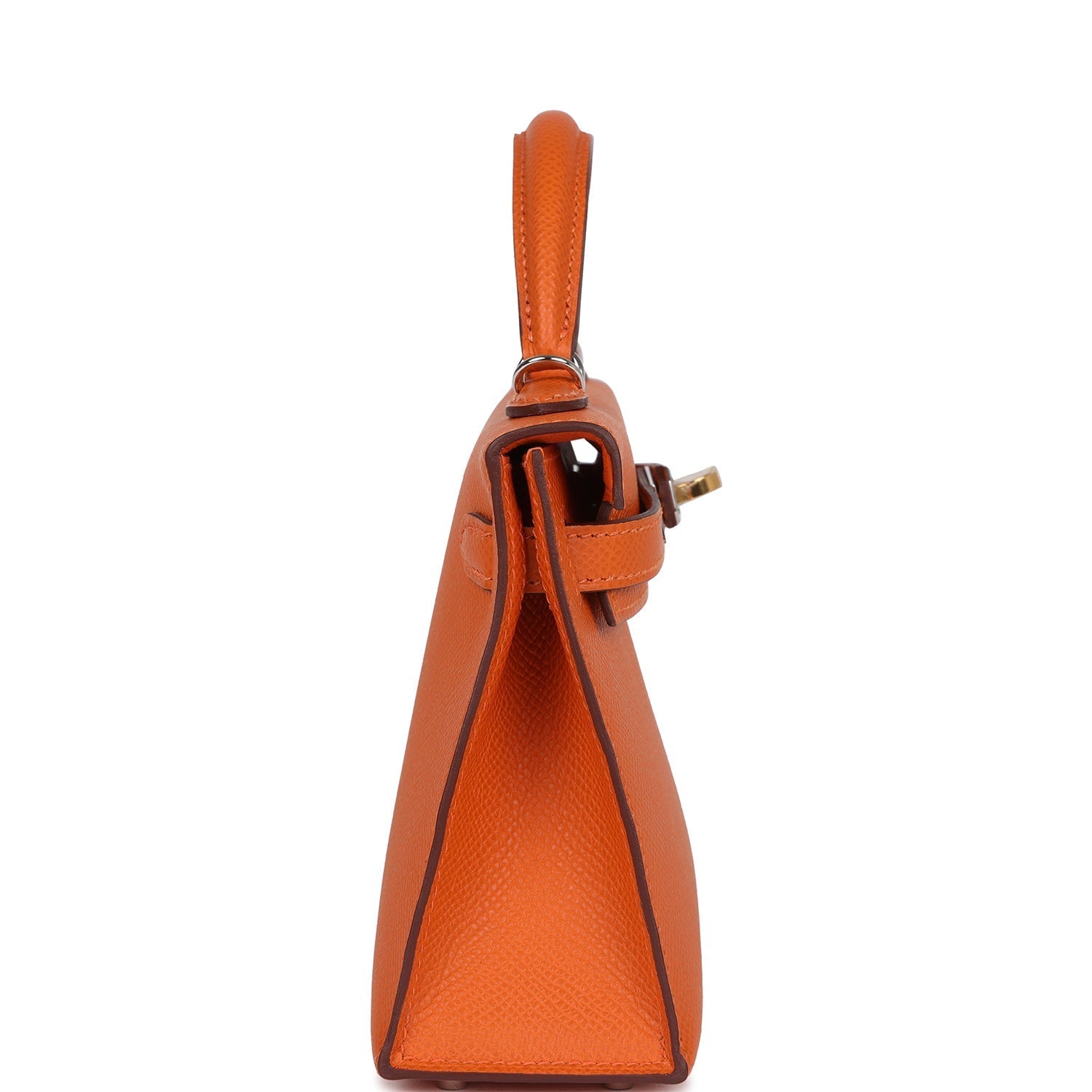 Hermes Kelly Sellier 20 Orange Epsom Electrum Hardware - Exclusu