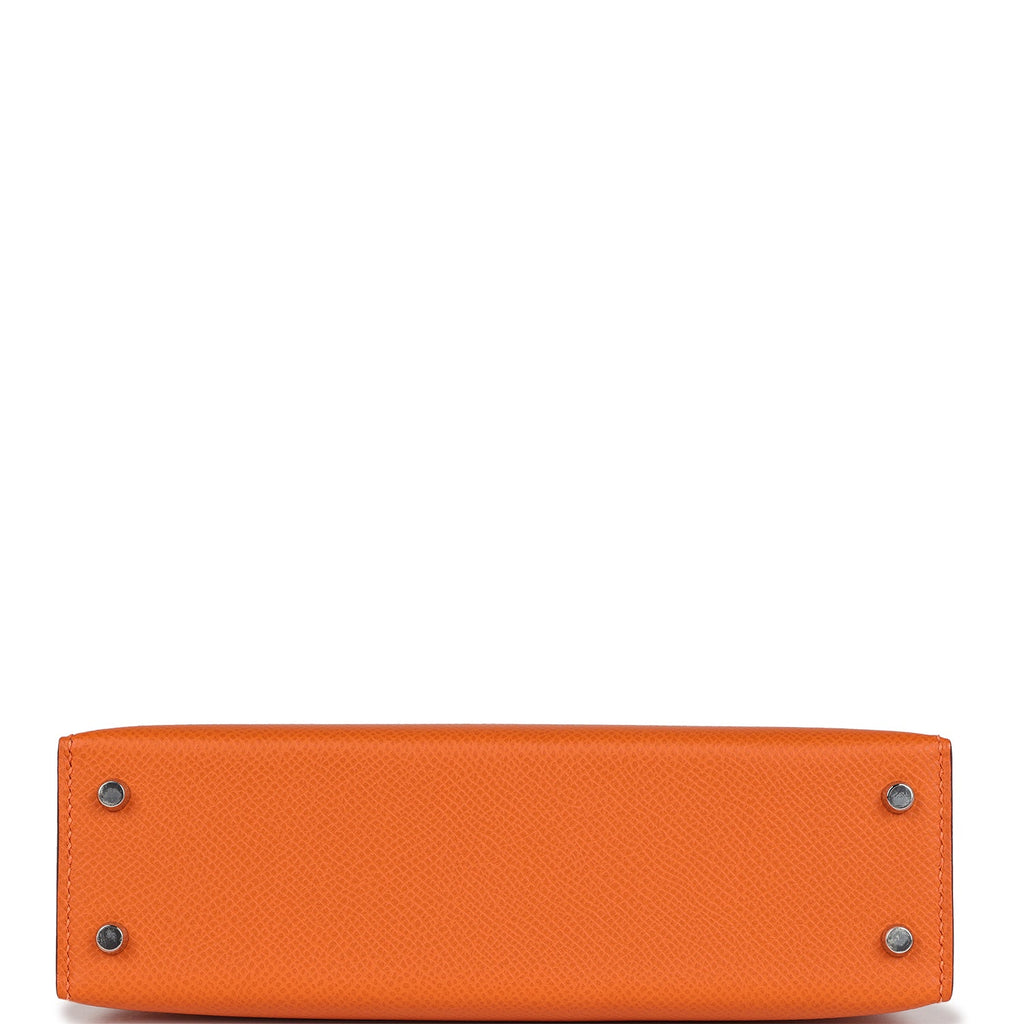 Hermes Kelly Sellier 20 Orange Epsom Electrum Hardware - Exclusu