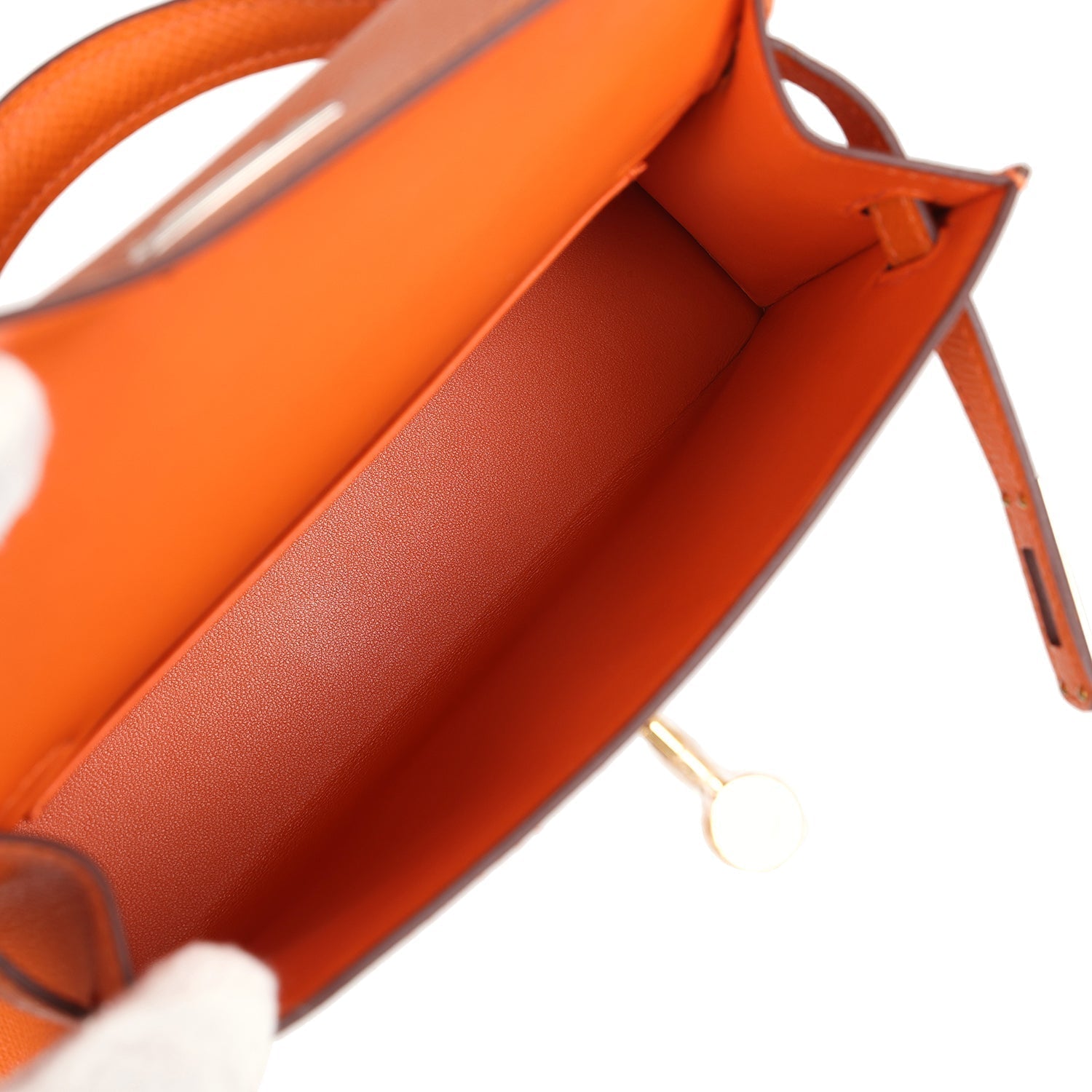 Hermes Kelly Sellier 20 Orange Epsom Electrum Hardware - Exclusu