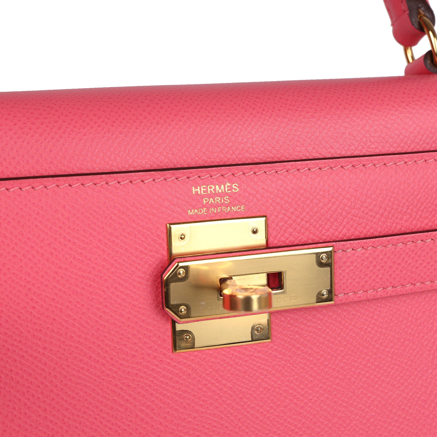 Hermes Kelly Sellier 28 Rose Azalee Epsom Gold Hardware - Exclusu