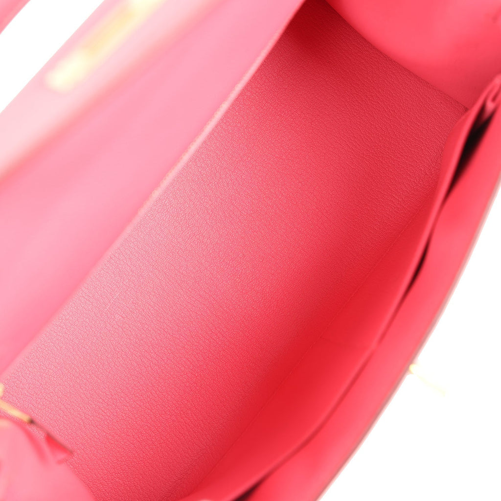 Hermes Kelly Sellier 28 Rose Azalee Epsom Gold Hardware - Exclusu