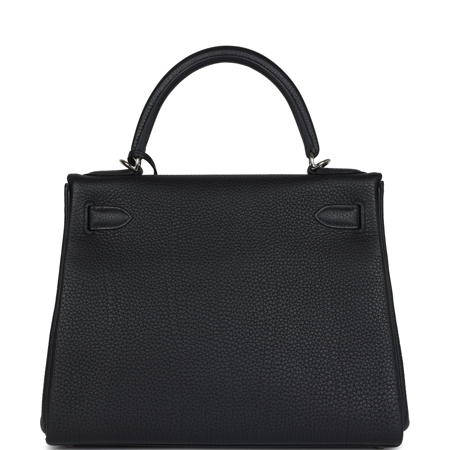 Hermes Kelly Retourne 28 Black Togo Palladium Hardware - Exclusu