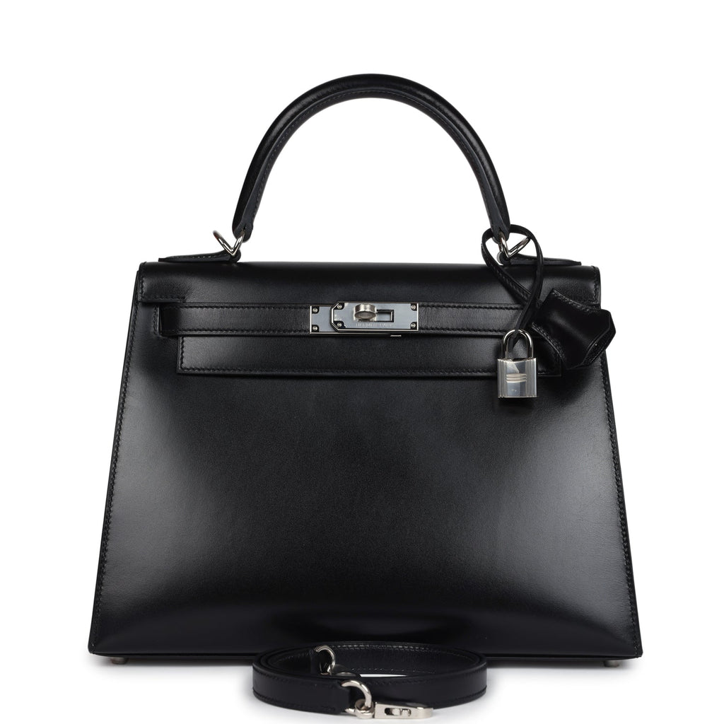 Hermes Kelly Sellier 28 Black Box Palladium Hardware - Exclusu