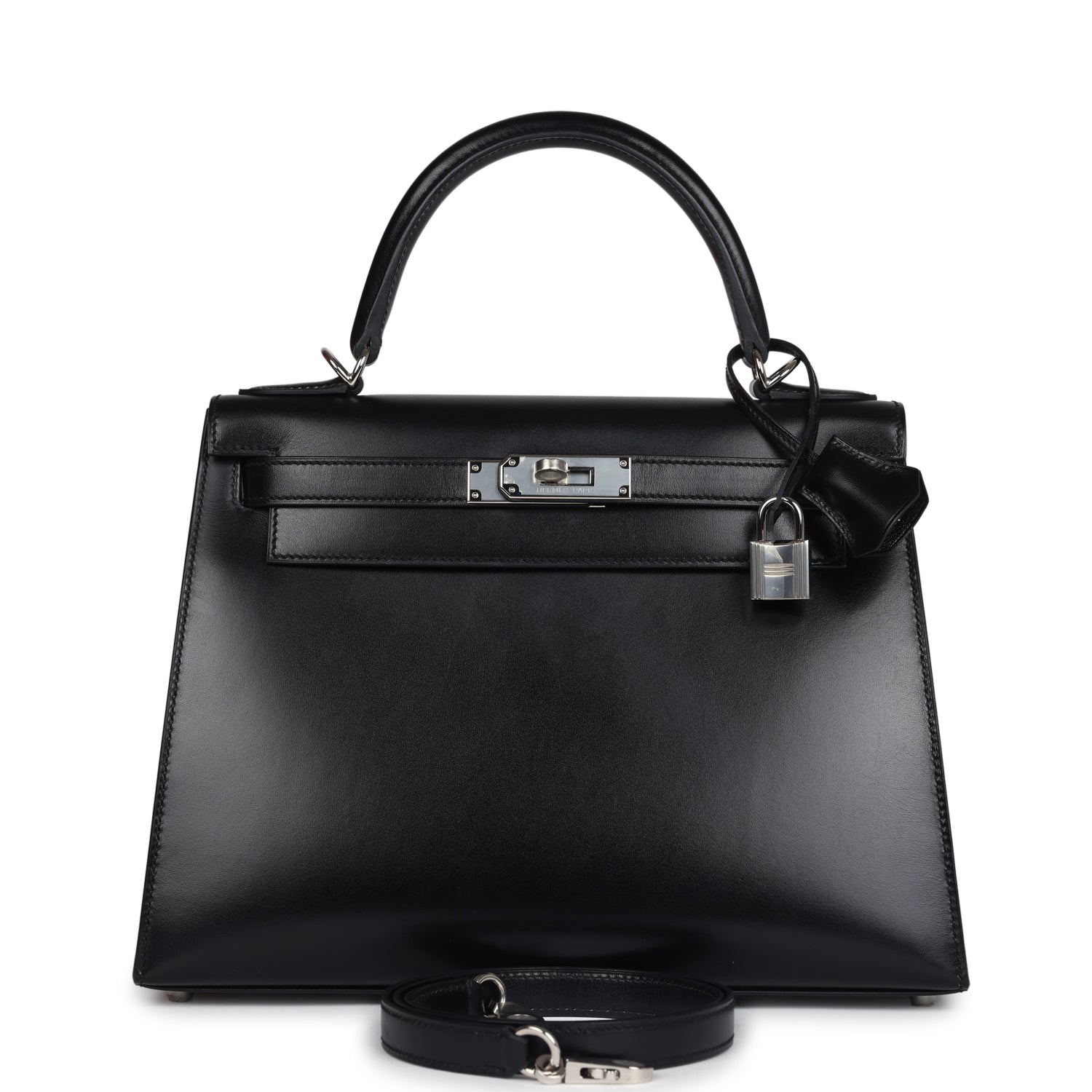 Hermes Kelly Sellier 28 Black Box Palladium Hardware - Exclusu