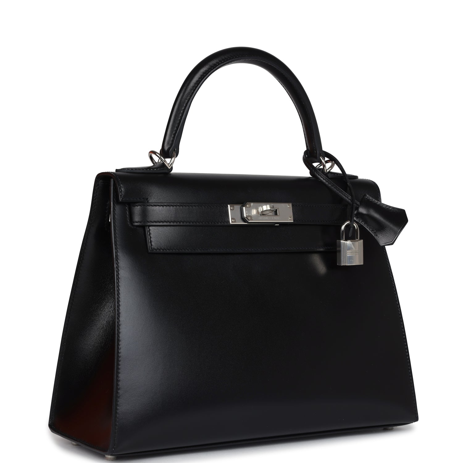 Hermes Kelly Sellier 28 Black Box Palladium Hardware - Exclusu