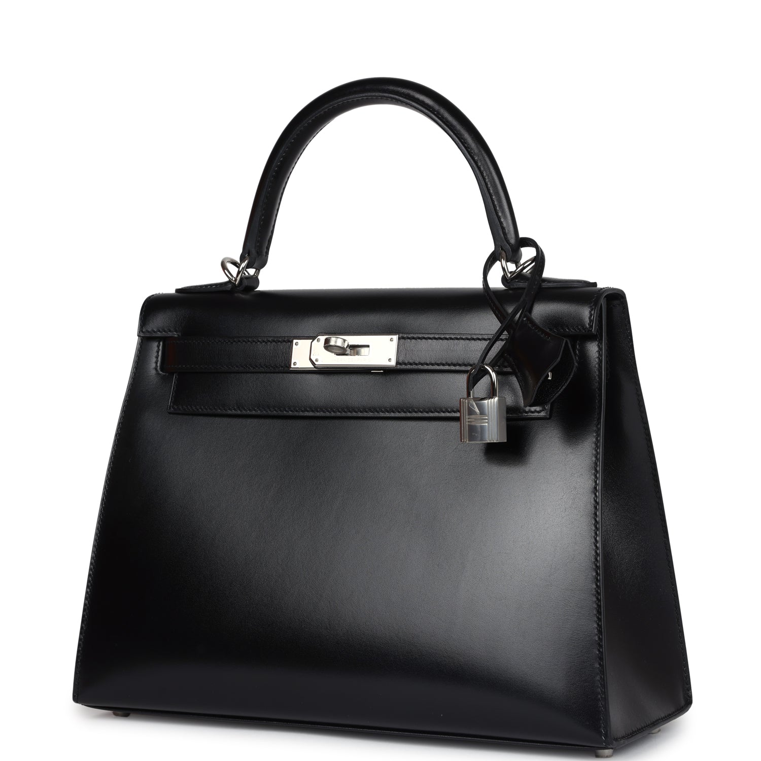 Hermes Kelly Sellier 28 Black Box Palladium Hardware - Exclusu