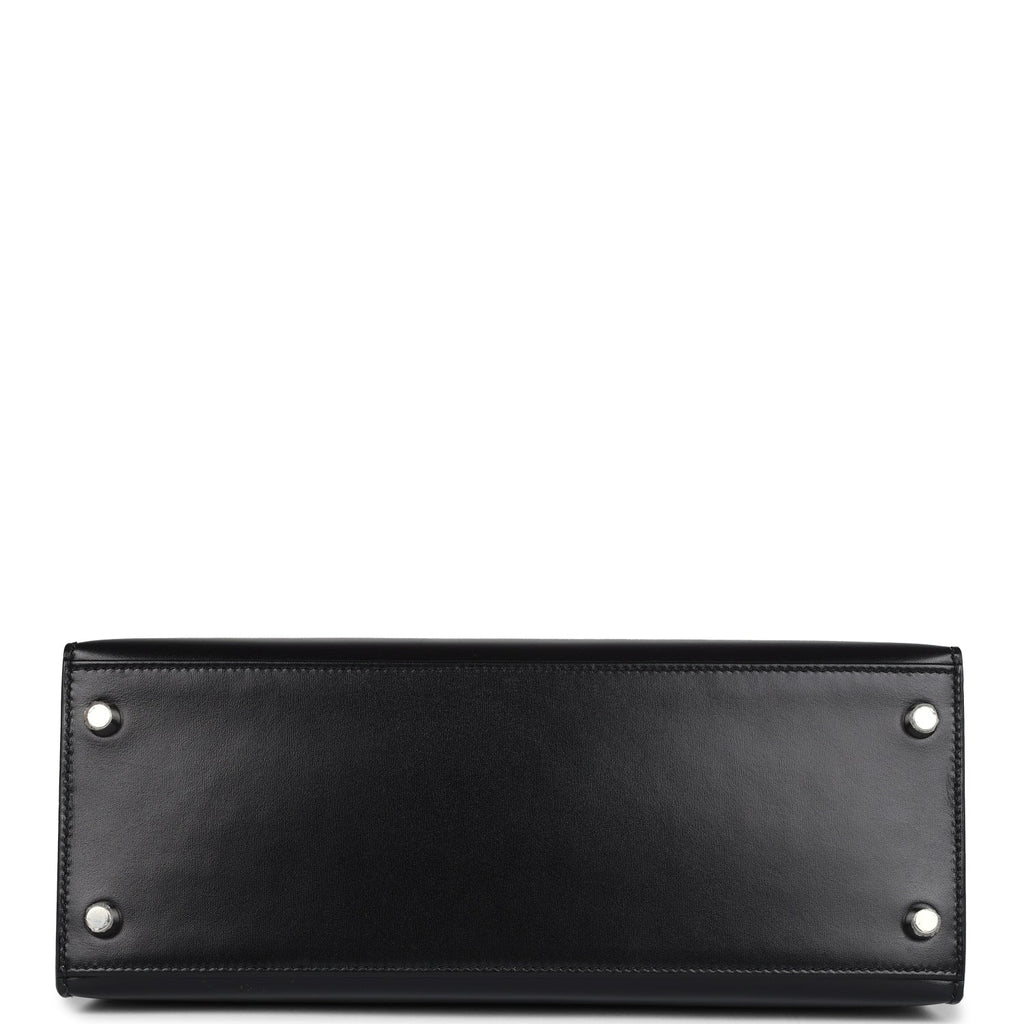 Hermes Kelly Sellier 28 Black Box Palladium Hardware - Exclusu