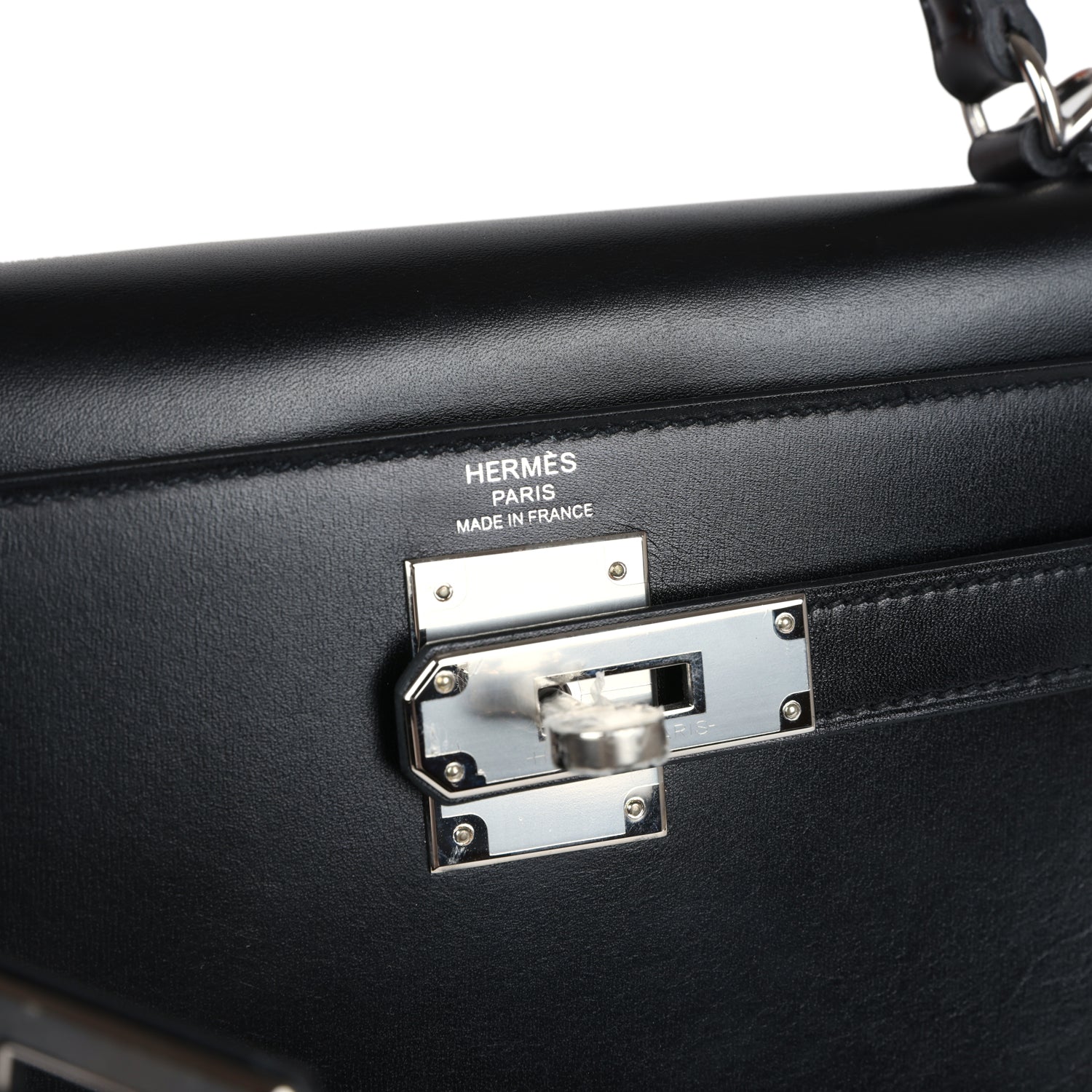 Hermes Kelly Sellier 28 Black Box Palladium Hardware - Exclusu