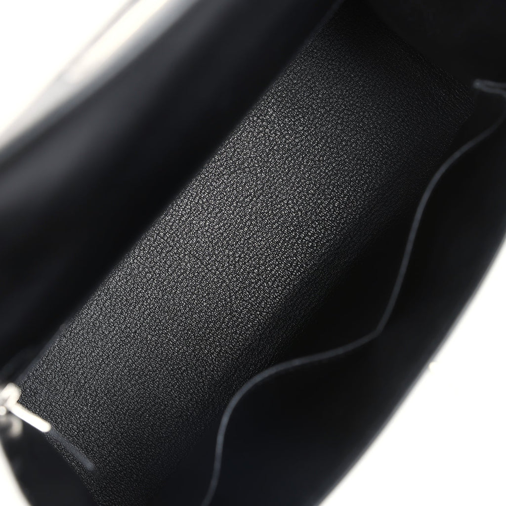 Hermes Kelly Sellier 28 Black Box Palladium Hardware - Exclusu