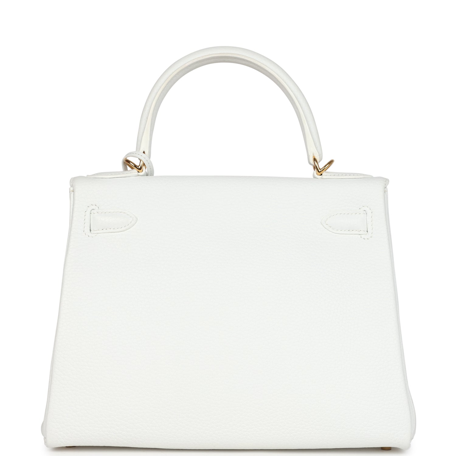 Hermes Kelly Retourne 28 White Clemence Gold Hardware - Exclusu