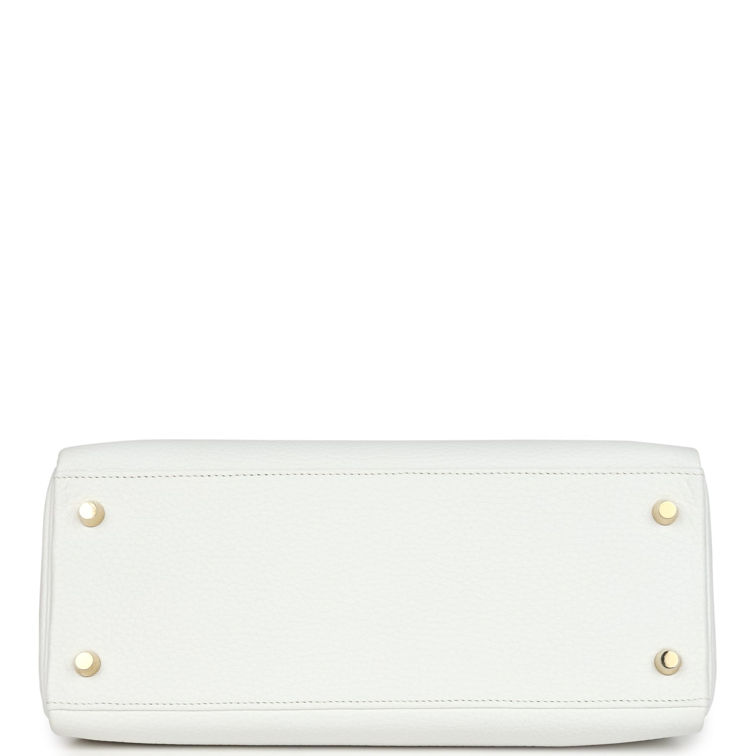 Hermes Kelly Retourne 28 White Clemence Gold Hardware - Exclusu