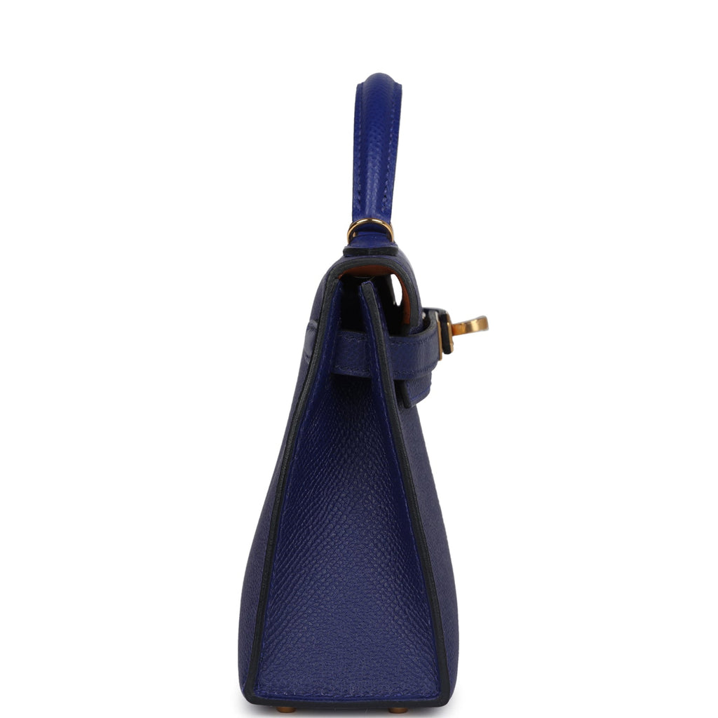 Hermes Casaque Kelly Sellier 20 Bleu Electric and Bleu Encre Epsom Gold Hardware - Exclusu