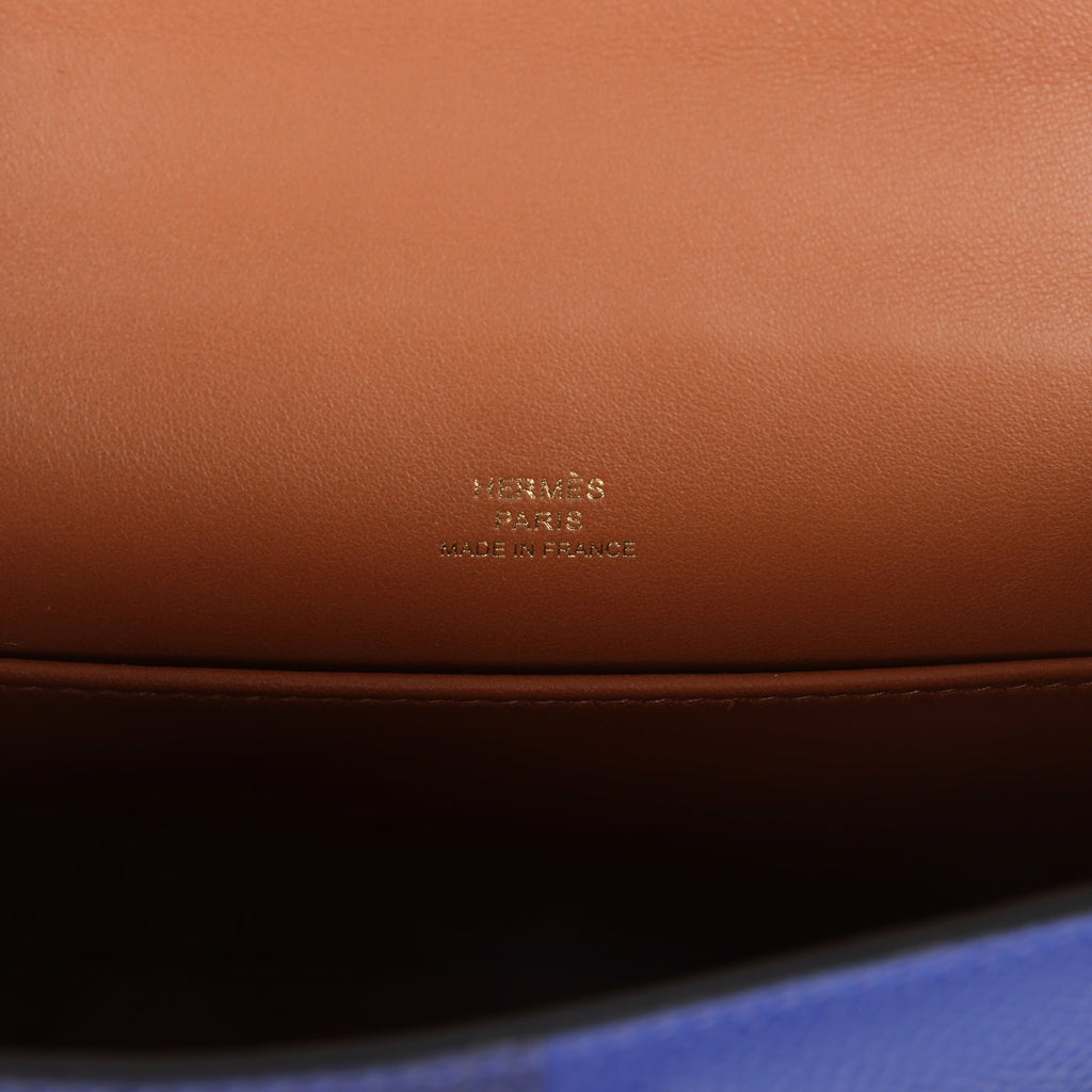 Hermes Casaque Kelly Sellier 20 Bleu Electric and Bleu Encre Epsom Gold Hardware - Exclusu