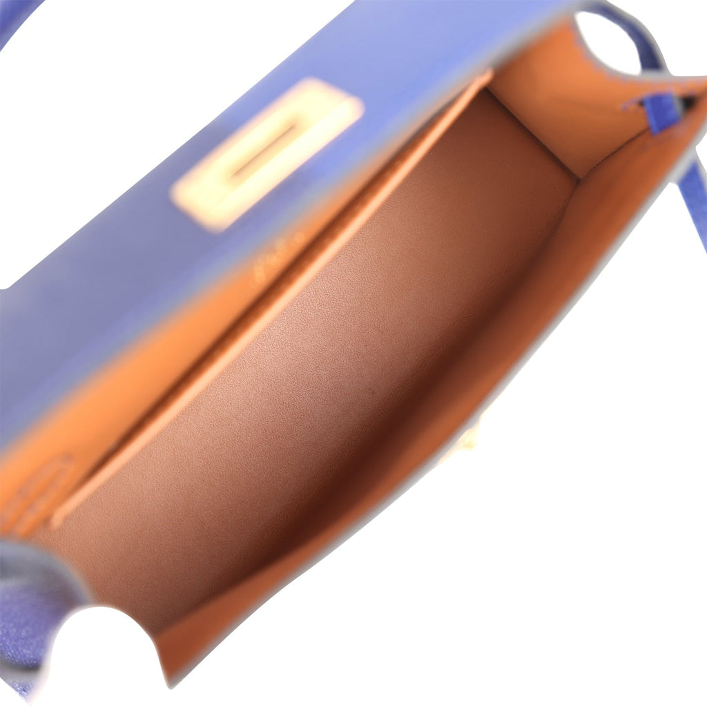 Hermes Casaque Kelly Sellier 20 Bleu Electric and Bleu Encre Epsom Gold Hardware - Exclusu