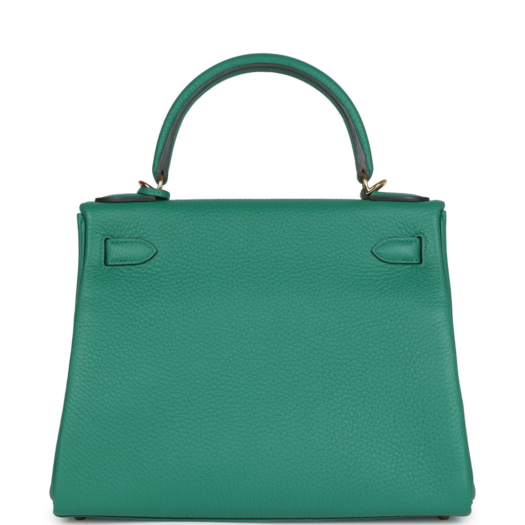 Hermes Kelly Retourne 28 Vert Vertigo Clemence Gold Hardware - Exclusu