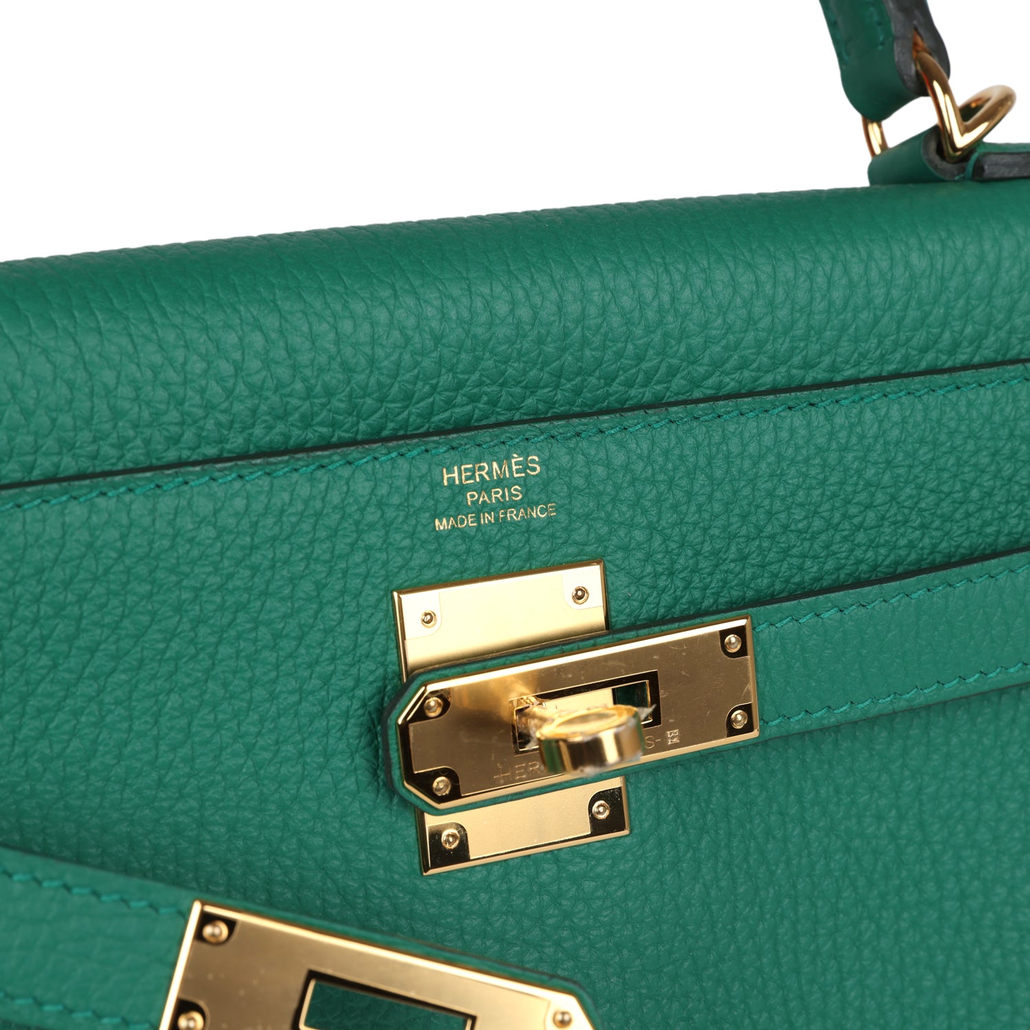 Hermes Kelly Retourne 28 Vert Vertigo Clemence Gold Hardware - Exclusu