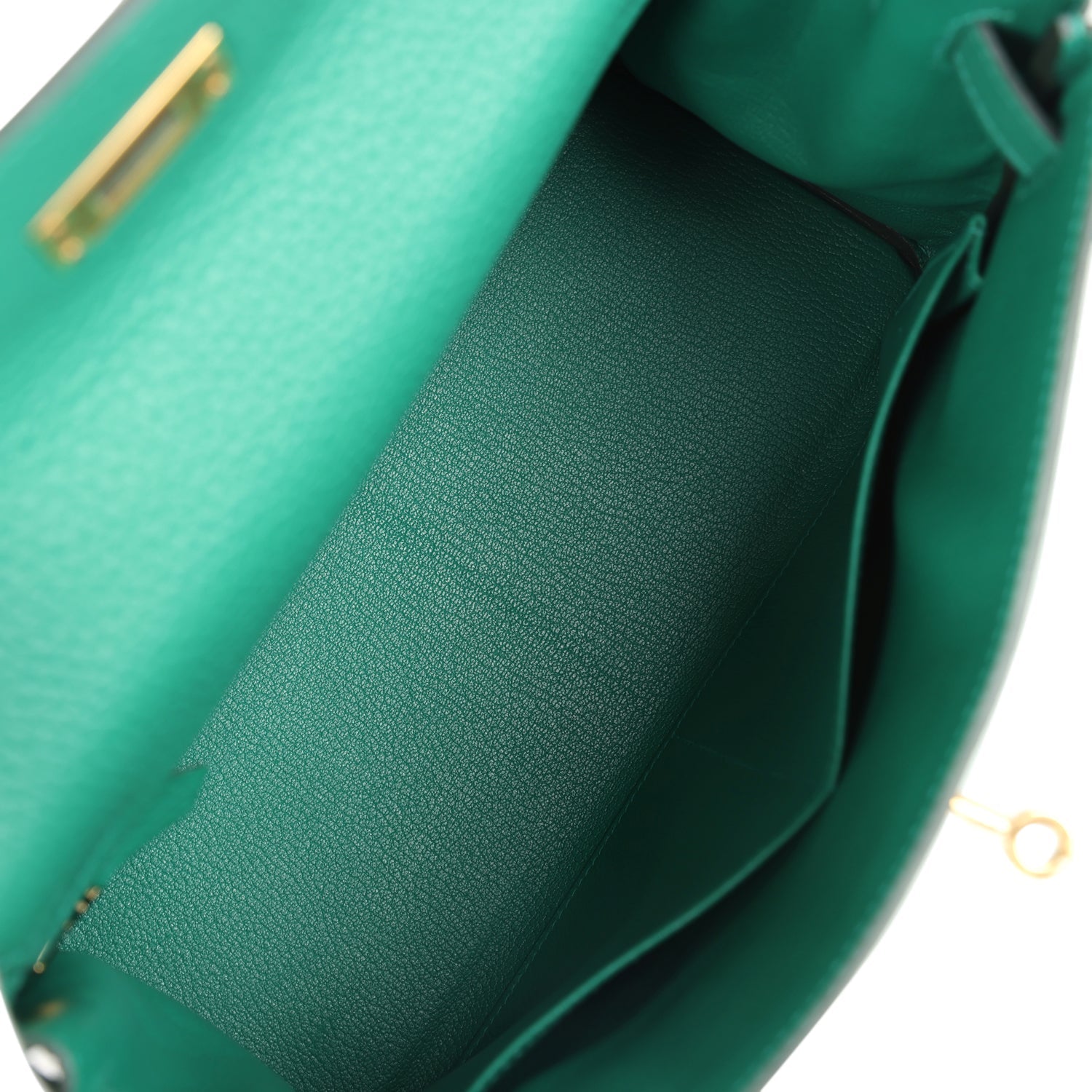 Hermes Kelly Retourne 28 Vert Vertigo Clemence Gold Hardware - Exclusu