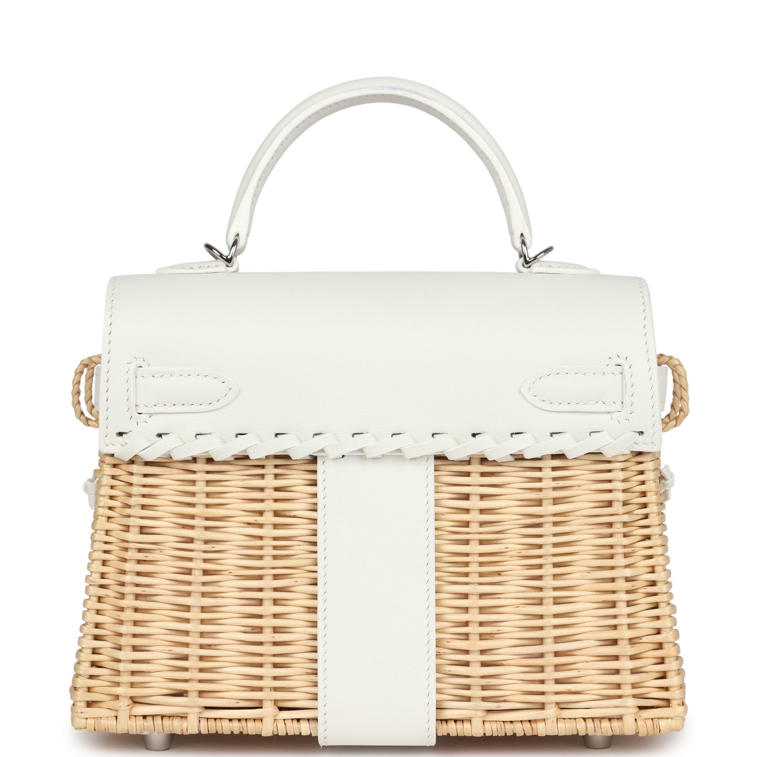 Hermes Mini Picnic Kelly 20 White Swift Palladium Hardware - Exclusu