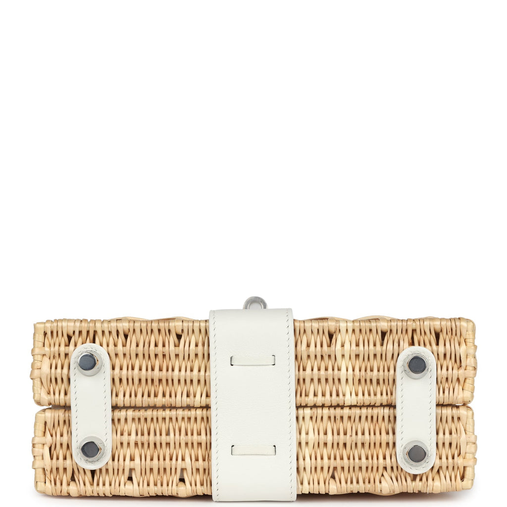 Hermes Mini Picnic Kelly 20 White Swift Palladium Hardware - Exclusu