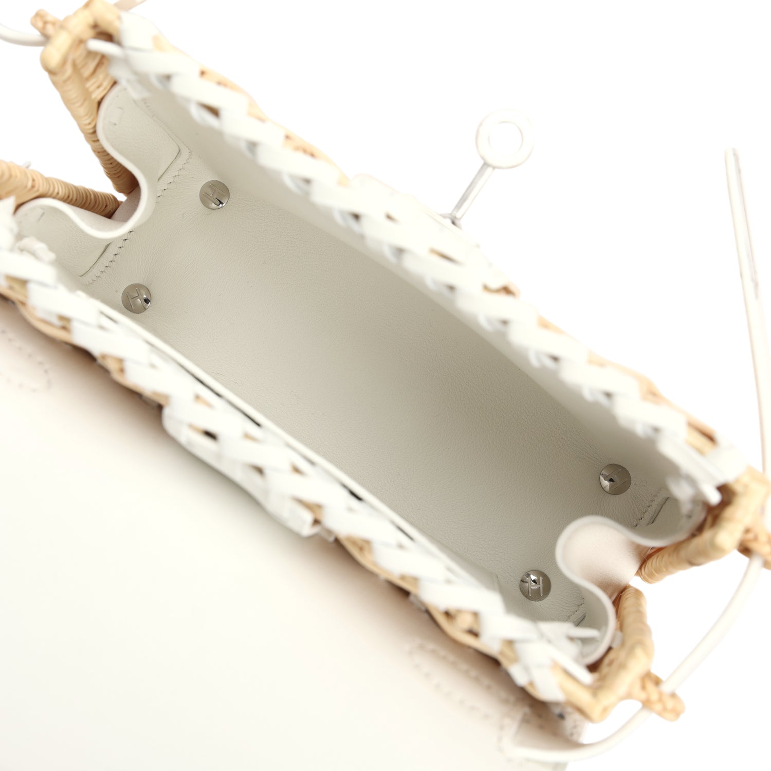 Hermes Mini Picnic Kelly 20 White Swift Palladium Hardware - Exclusu