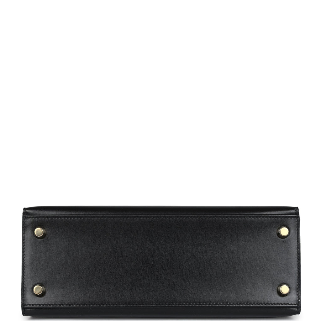 Hermes Kelly Sellier 25 Black Box Gold Hardware - Exclusu