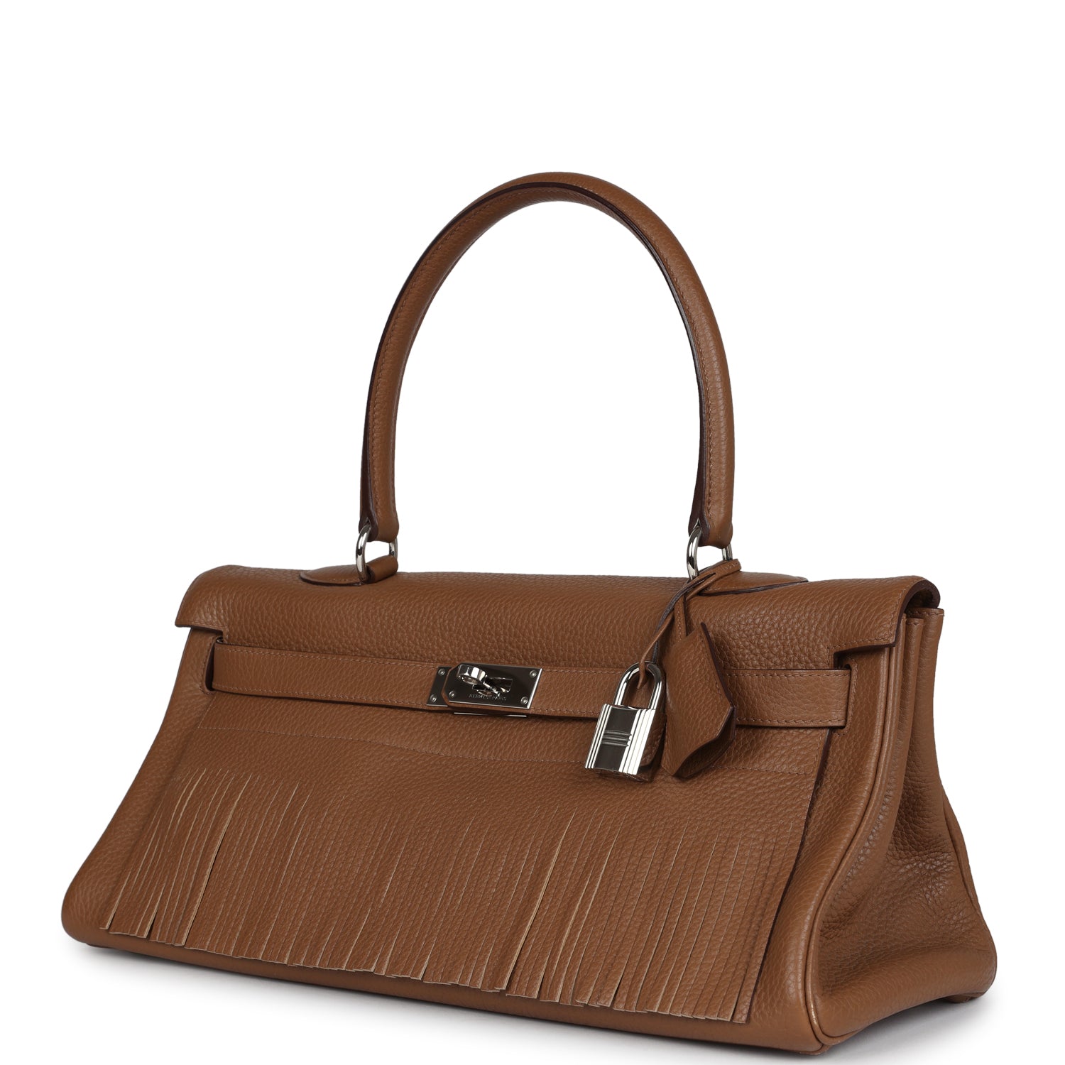 Hermes Fringe Shoulder Kelly 42 JPG Alezan Clemence Palladium Hardware - Exclusu