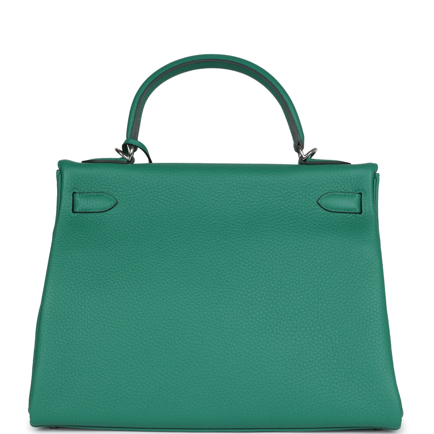 Hermes Kelly Retourne 32 Vert Vertigo Clemence Palladium Hardware - Exclusu